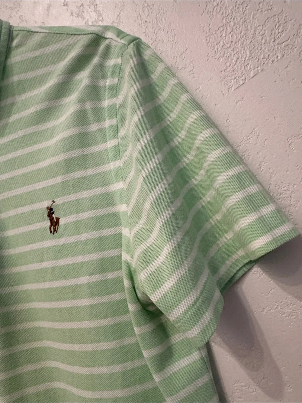 Ralph Lauren Men’s Mint Green & White Striped Polo
